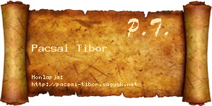Pacsai Tibor névjegykártya